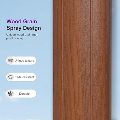 PURPLE LEAF Patio Umbrella 11ft Double Top Wood-Grain Finish, Cream | Braced - Image 3