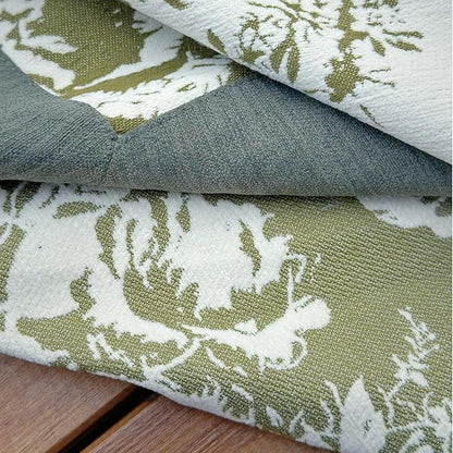 Spring Rectangle Tablecloth, French Jacquard Green Table Cloth, Vintage Floral Country Table Cover for Dining, Farmhouse, Outdoor - 54''x72''