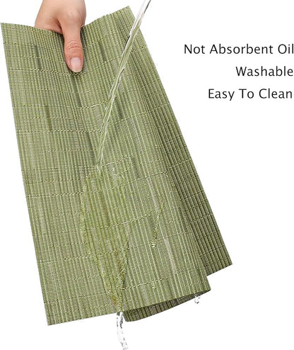 Myir JUN Table Runner, Vinyl Table Runner Indoor 72 Inch Long Arbitrarily Cropped Runner for Table Heatproof for Home Party (Green, 12 x 72 inch)