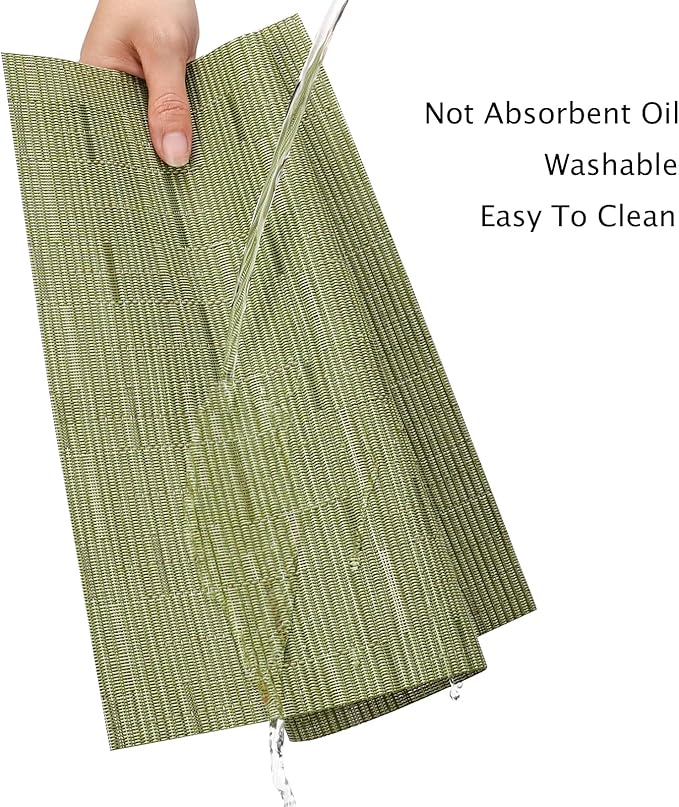 Myir JUN Table Runner, Vinyl Table Runner Indoor 55 Inch Long Arbitrarily Cropped Runner for Table Heatproof for Home Party (Green, 12 x 55 inch)
