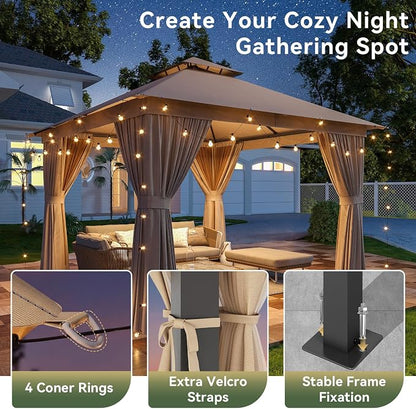 10'x10' Gazebo, Metal Frame Canopy - Image 6