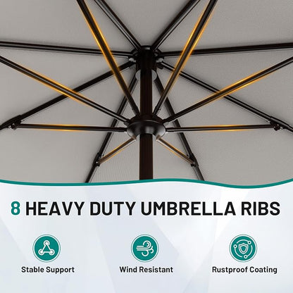9 FT Patio Umbrella for Outdoor, Outdoor Table Umbrella - Image 3