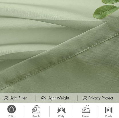 MIULEE Sage Green Waterproof Outdoor Sheer Curtains - Image 4