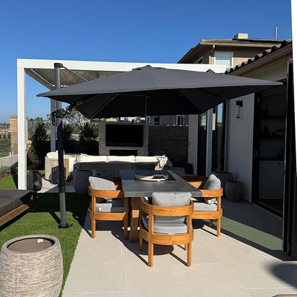 PURPLE LEAF Patio Cantilever Umbrella Left-right Tilting 8.2' X 11.5' Grey | 5 by PURPLELEAF