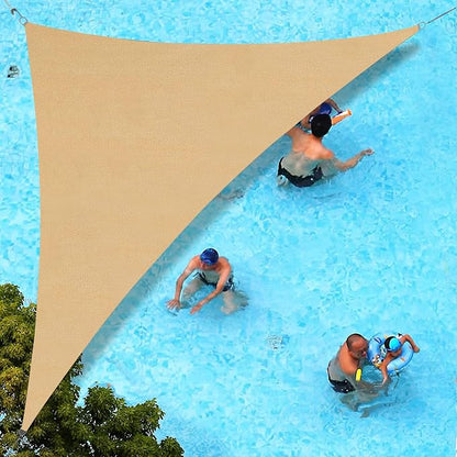 Sun Shade Sail 10'x18'x20.6' Sand Triangle Shade Cover Custom Size | 95% UV by SUNLAX