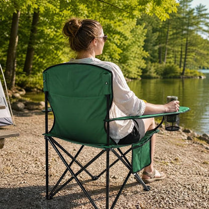 Camping Chairs for Adults, 2 Pack Heavy Duty Folding Chair - Image 2