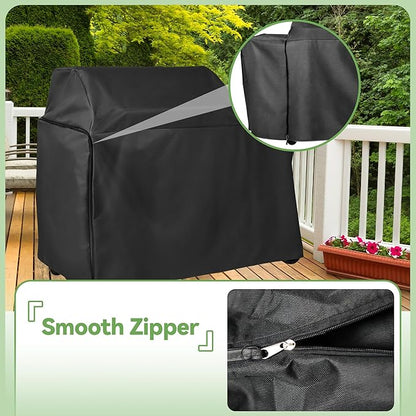 Grill Cover Compatible with Traeger Smoker Grill, Black Waterproof BBQ Cover for Traeger Woodridge TFB86MLH