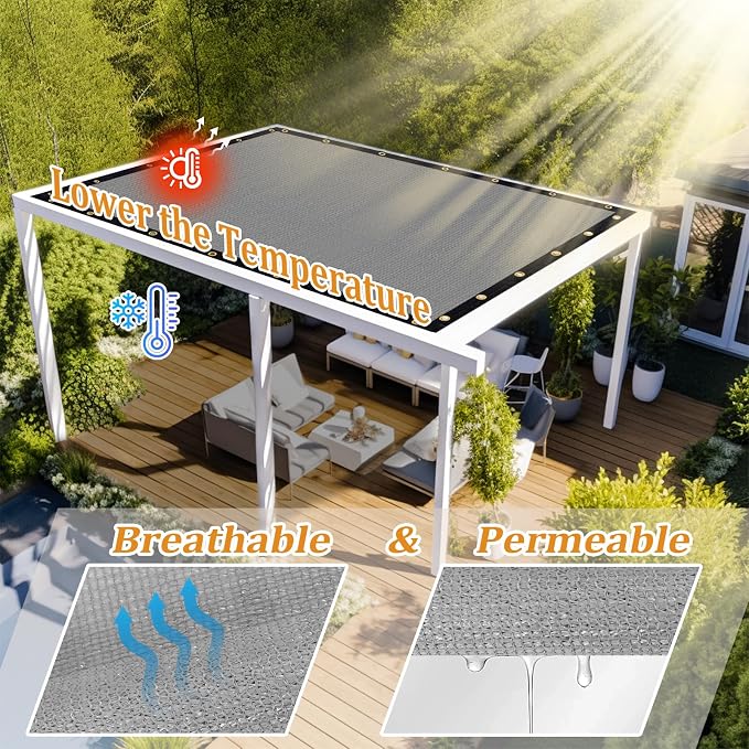Shade&Beyond Customized Size 21' X 22' Shade Cloth - Image 2