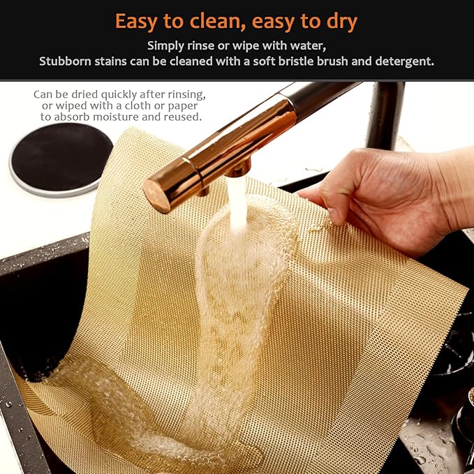 Placemats Set of 8 Washable&Wipeable Place mats for Dining Table Kitchen Indoor Outdoor Table Mats Heat Resistant Non Slip Woven Vinyl Table Placemats (Gold，8PCS)