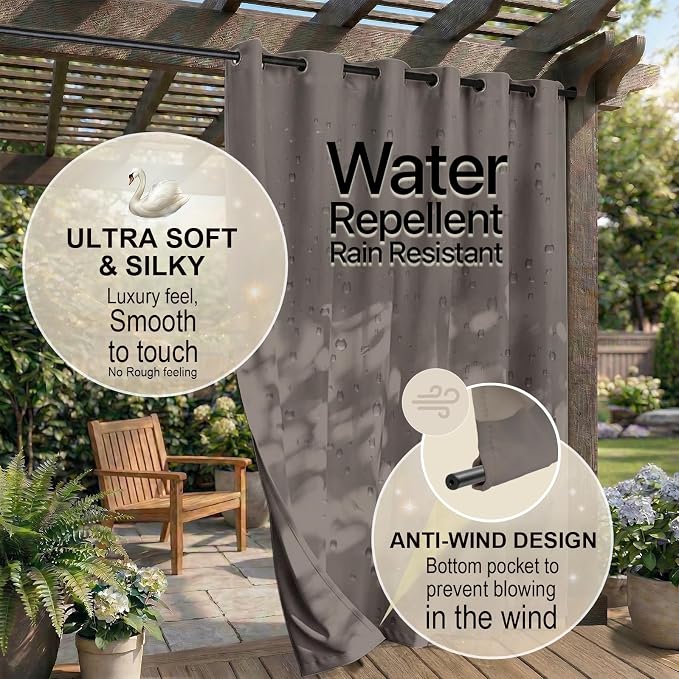 Waterproof Outdoor Curtain W84 x L120 - Image 4