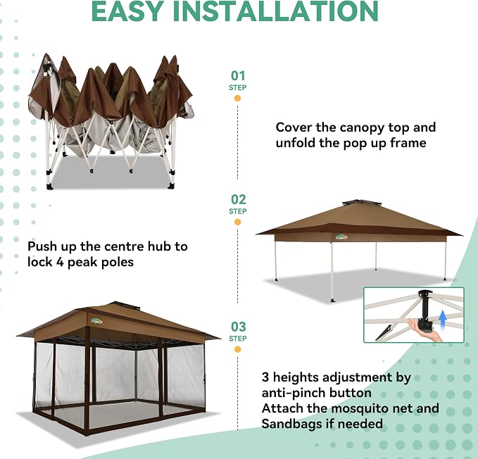 COBIZI 13x13 Pop up Gazebo on Clearance - Image 6