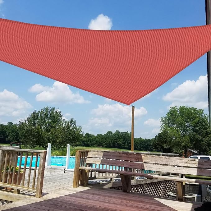 WINDSCREEN4LESS 16' x 16' x 16' Sun Shade Sail UV Block Fabric Canopy in Red - Image 6