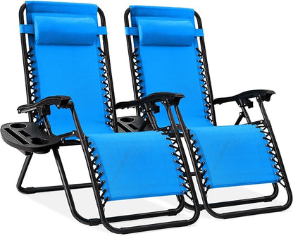 Best Choice Products Set of 2 Adjustable Steel Mesh Zero Gravity Lounge Chair by Unknown