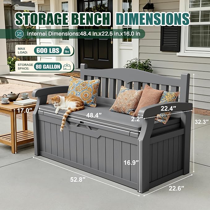Devoko 80 Gallon Storage Bench - Image 2