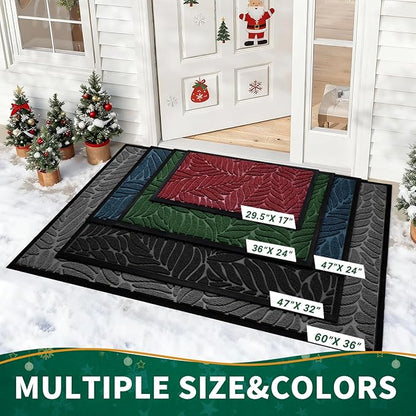 Yimobra 47x32 Large Door Mat Outdoor Indoor, All-Season Waterproof Door Mat Outside Entrance, All-Weather Non-Slip Outside Doormat for Garage Patio Entryway, Green
