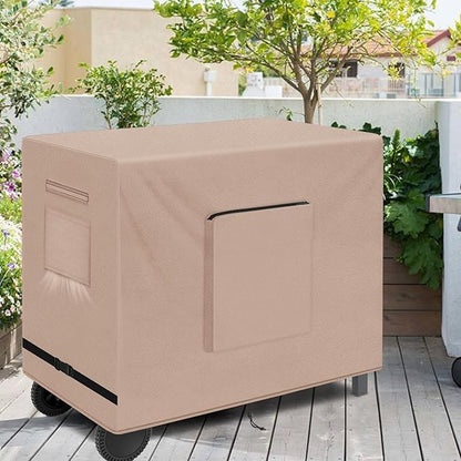 Outdoor Raised Garden Bed Cover for Winter , Waterproof Raised Planter Boxes Stand Covers Heavy-Duty for Outdoor prep tables, Protection for Winter Snow,Frost,and Rain-48 x 24 x 35 inch, Khaki
