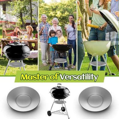 2 Pcs 11'' Diameter Ash Catcher Pan Ash Pan for Charcoal Grill Compatible with Weber for Grill Replacement Parts