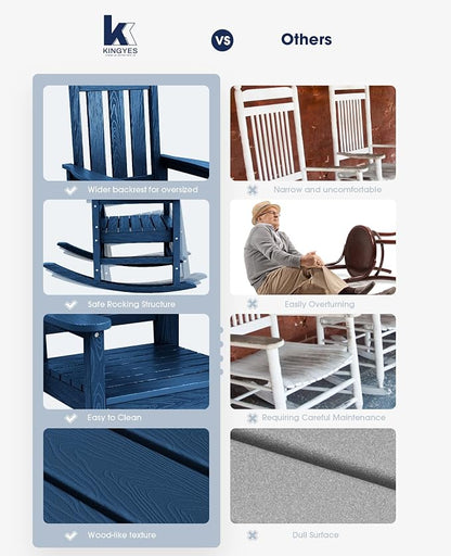 Oversized Outdoor Rocking Chair, HDPE Patio Rockers - Image 8