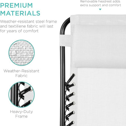Best Choice Products Set of 2 Adjustable Steel Mesh Zero Gravity Lounge Chair - Image 7