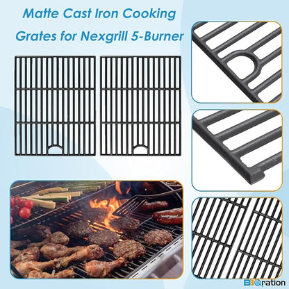 Replacement Parts Kit for Nexgrill 5-Burner 720-0888 720-0888N 720-0888A, 4-Burner 720-0830H 720-0830, Cooking Grate, Grill Heat Shield and Burner Kit for Nexgrill Replacement Parts