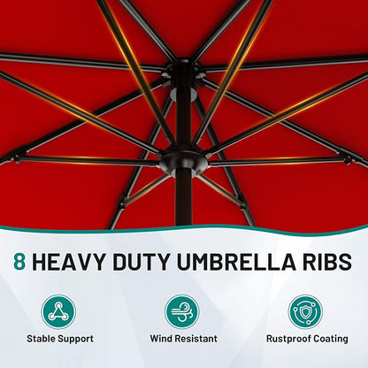 9 FT Patio Umbrella for Outdoor, Outdoor Table Umbrella - Image 3