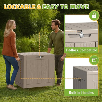 30 Gallon Outdoor Storage Box Weather Resistant UV Protection Waterproof Resin - Image 4