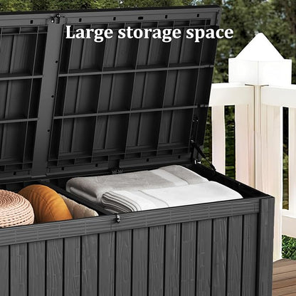Outdoor Storage Box, 180 Gallon Waterproof Deck Box, Piston-Lift Tall Standing - Image 6
