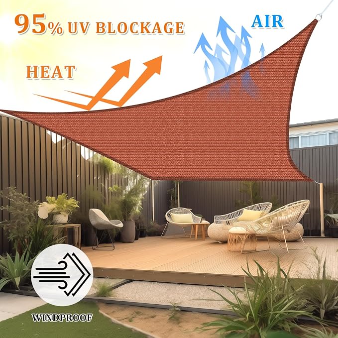 Shade&Beyond 7'x12' Sun Shade Sail Canopy Rectangle, UV Block Breathable Curved - Image 2