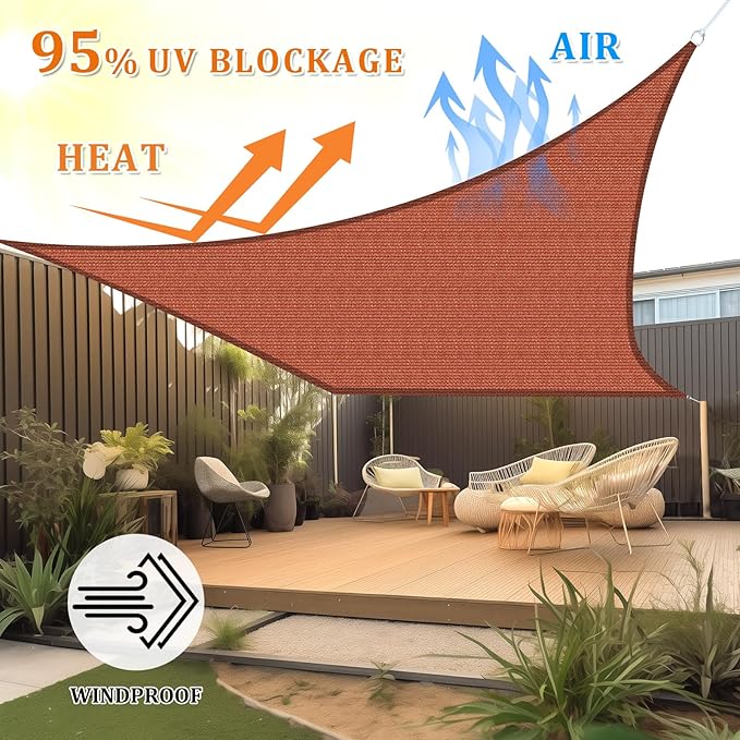 Shade&Beyond 8'x24' Sun Shade Sail Canopy Rectangle, UV Block Breathable Curved - Image 2