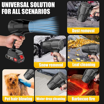 Leaf Blower Cordless with Battery and Charger, 21V Hand Held Blower, Turbo Air Jet Blower, Portable Handheld Leaf Blower with Adjustable Speed for Patio, Lawn Care, Car Snow, Blowing Leaves and Dust