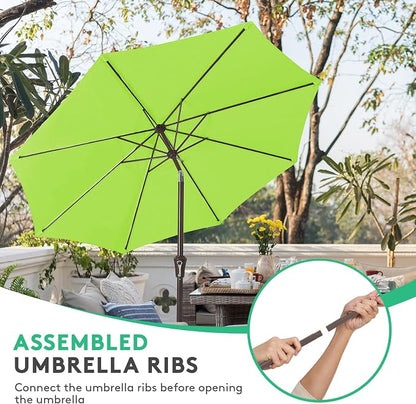 JEAREY 10 ft Outdoor Patio Umbrella w/Tilt and Crank, Apple Green | 8 Sturdy - Image 4