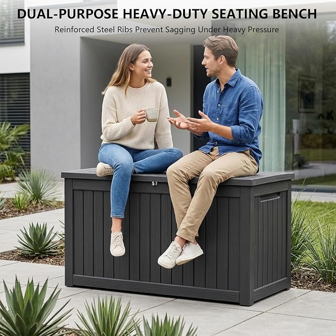 Outdoor Storage Box, 270 Gallon Waterproof Deck Box, Super-Sized Gas-Spring - Image 6