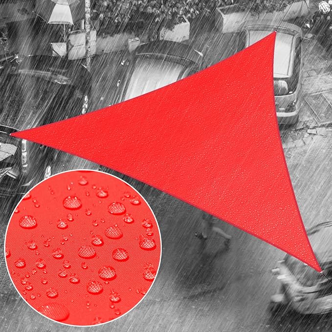 Royal Shade 14' x 20' x 24.4' Red Triangle Waterproof Sun Shade Sail Order to by RoyalShade