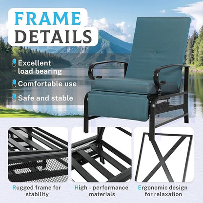 Incbruce Outdoor Lounge Chair Set of 2 Patio Furniture Adjustable Recliner - Image 4
