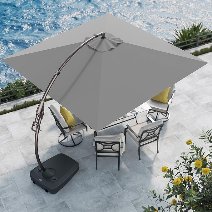 Grand patio Sunbrella 10x10 FT Large Cantilever Square Umbrella, Charcoal | - Image 9