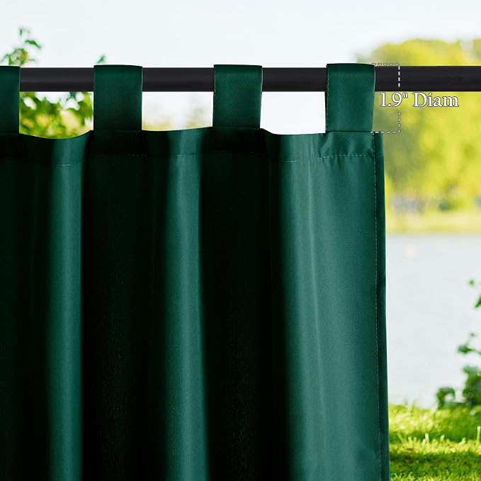 NICETOWN Outdoor Curtains for Patio Waterproof 4 Panels, Tab Top Thermal - Image 3