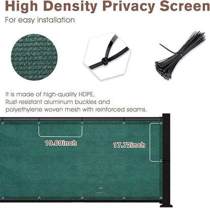 SUNNY GUARD Customized 3'x27' Dark Green Balcony Privacy Screen,91% Shade Apartments Fence Cover,Heavy Duty Mesh Windscreen for Deck,Outdoor,Backyard,Patio