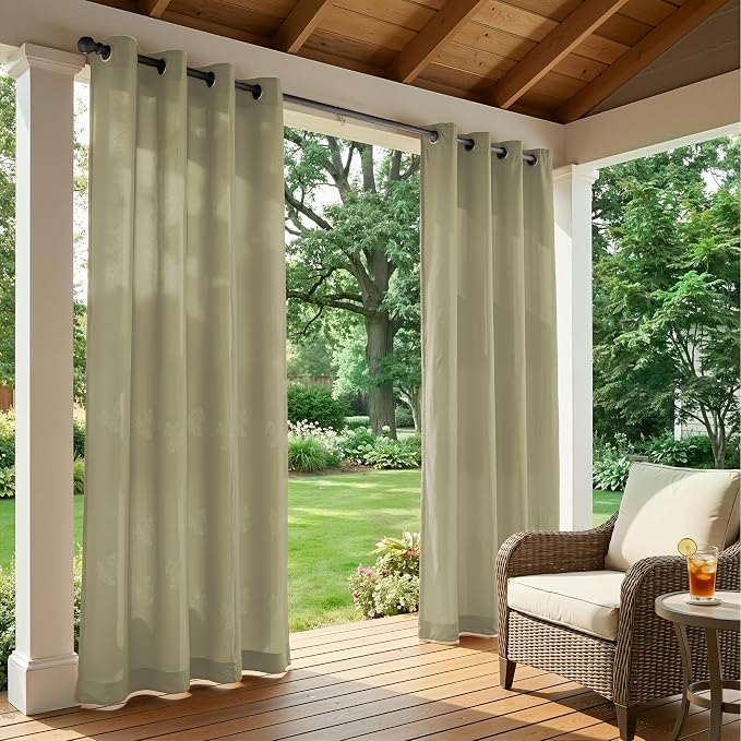 Set of 6 Outdoor Curtains for Patio Waterproof, Breathable Grommet Panels for - Image 2