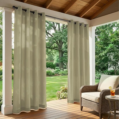Set of 6 Outdoor Curtains for Patio Waterproof, Breathable Grommet Panels for - Image 2