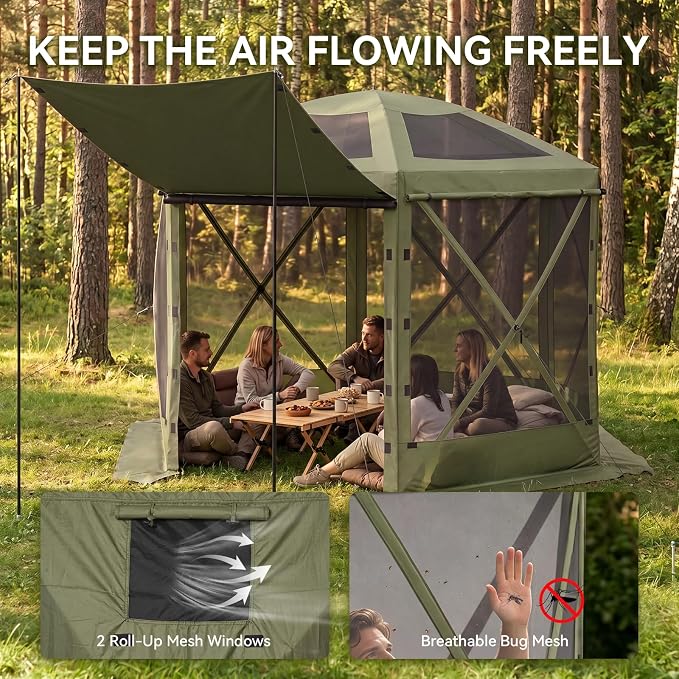 Aoxun 10x10ft Pop Up Canopy Tent, Screen Tent - Image 4