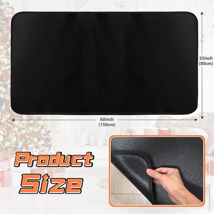 Fireproof Hearth Rugs, Fireplace Mat, Fire Resistant Rugs Put in Front of Wood Stoves, 60" x32”, Heated Floor Mat for Outdoor Grills, Fire Pits, Smokers, Woodstoves
