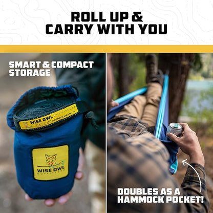 Wise Owl Outfitters Camping Hammocks Duo - Set of 2, Adults and Kids Hammock for Outdoor, Indoor, Single & Double Use w/Tree Straps - Camping Gear Essentials