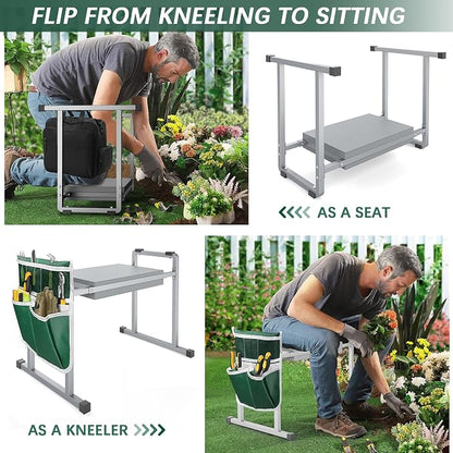 Garden Kneeler and Seat, 10.2" Stable and Save Anti-Tipping - Image 3