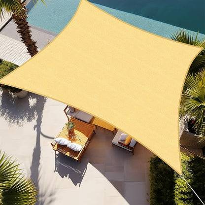 Shade&Beyond Rectangle Sun Shade Sail 16'X20' Permeable Canopy Sand by ShadeBeyond