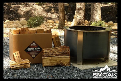 Smoak Firewood 12inch Length Premium Cooking Wood & Firewood Logs - Used for Grills, Smokers, Pizza ovens, firepits or fireplaces - USDA Certified Kiln Dried (White Oak - 12in pieces (45-50lbs))