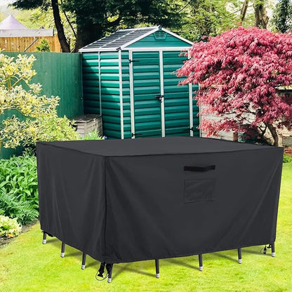 Tempera Patio Furniture Cover, Outdoor Table Covers Waterproof Square, Heavy Duty Deck Furniture Covers for Winter, 64''L x 64''W x 27.8''H,Grey