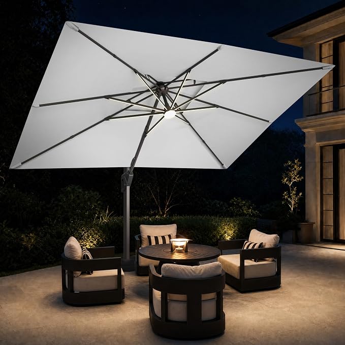JZAC & QZYD 9x12 FT Cantilever Offset Patio Umbrella - Image 2
