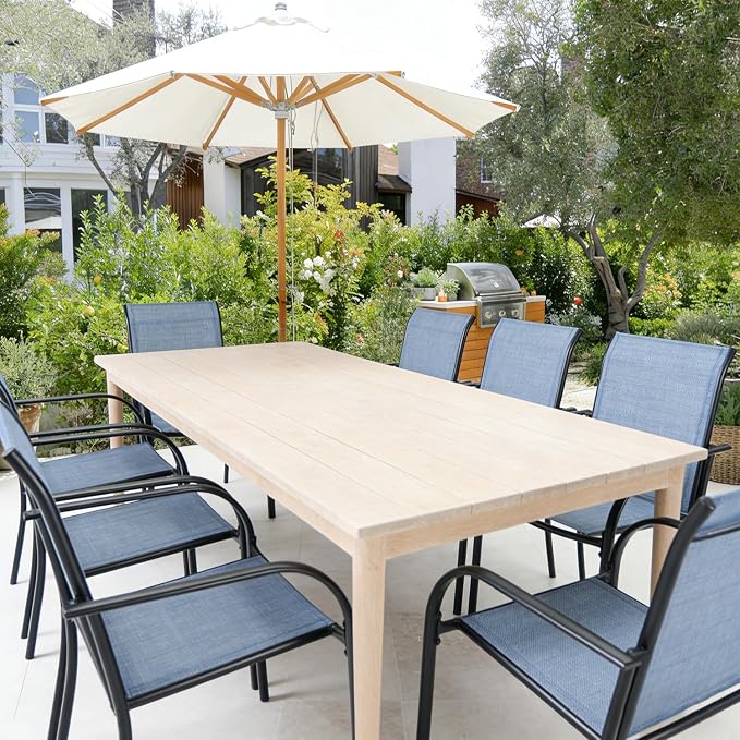 Stackable Patio Chairs Set of 8, Outdoor Dining Chairs by Puntogen