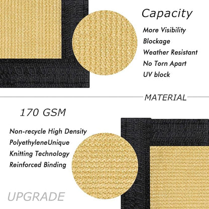 UPGRADE Privacy Fence Screen 5'x2' Sand Outdoor 90% Visibility Blockage 170 GSM Mesh Shade Cover Panels for Backyard,Balcony,Home Decoration with Zip Ties,Customized Avaliable