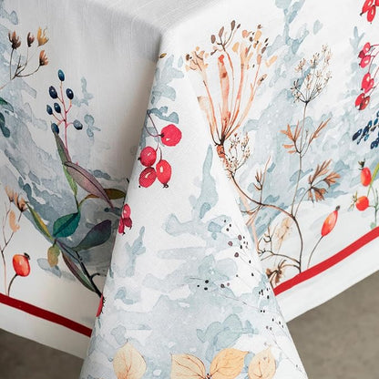 Maison d' Hermine Table Cloth Rectangle Table 100% Cotton 60 x 108 Inches Fall Tablecloth Reusable Everyday Use for Thanksgiving Christmas Decorations Dining Farmhouse Party (Morzine)